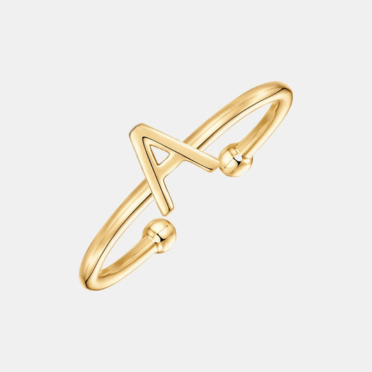 Slim Initial Letter Cuff Ring