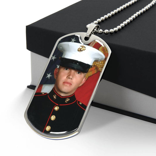 Custom Photo Engraved Tag Pendant Necklace