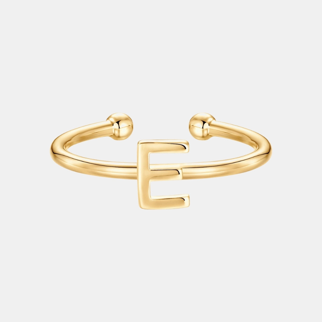 Slim Initial Letter Cuff Ring