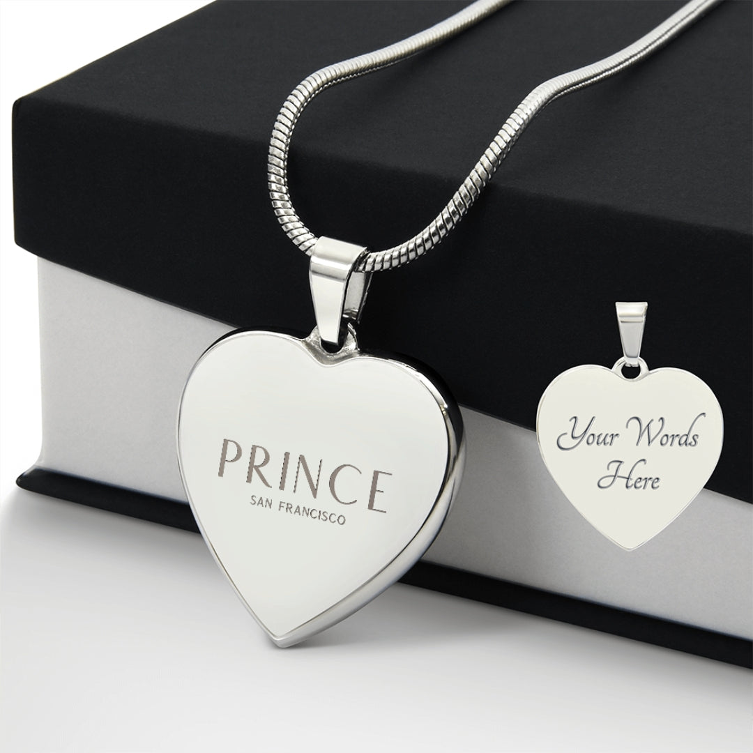 Bold Custom Engraved Heart Pendant Necklace