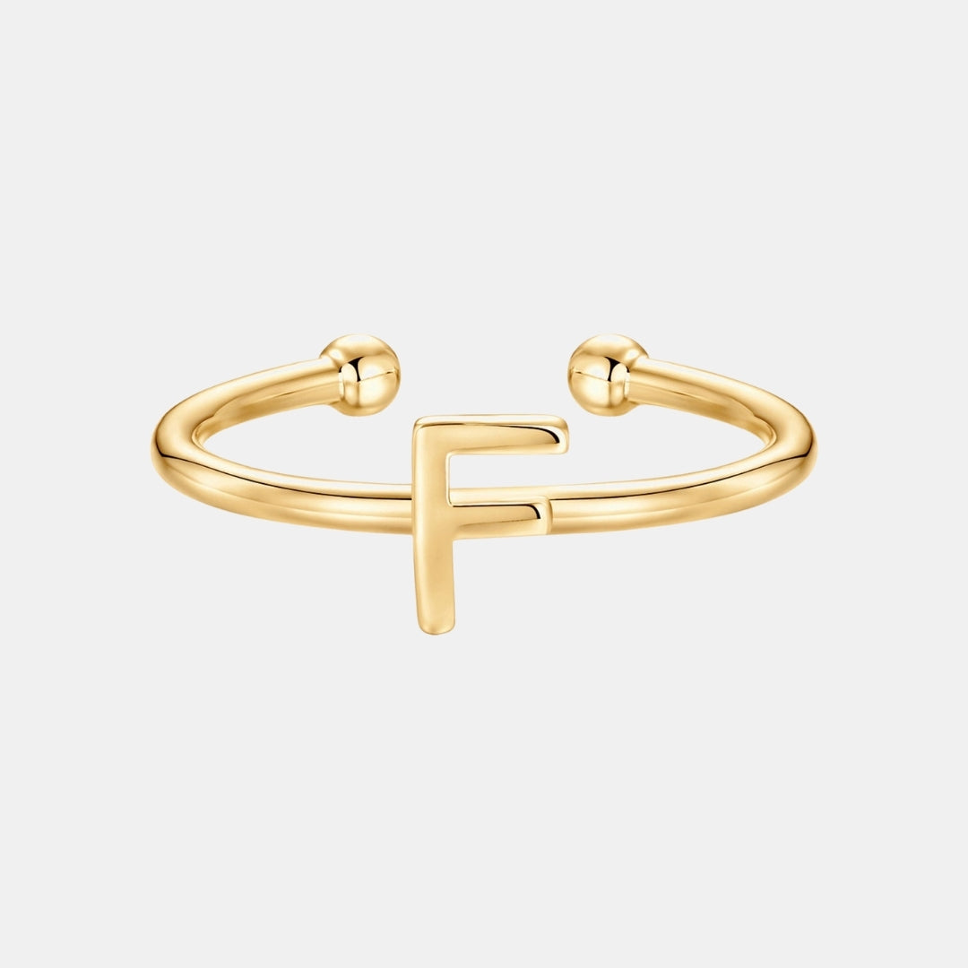 Slim Initial Letter Cuff Ring