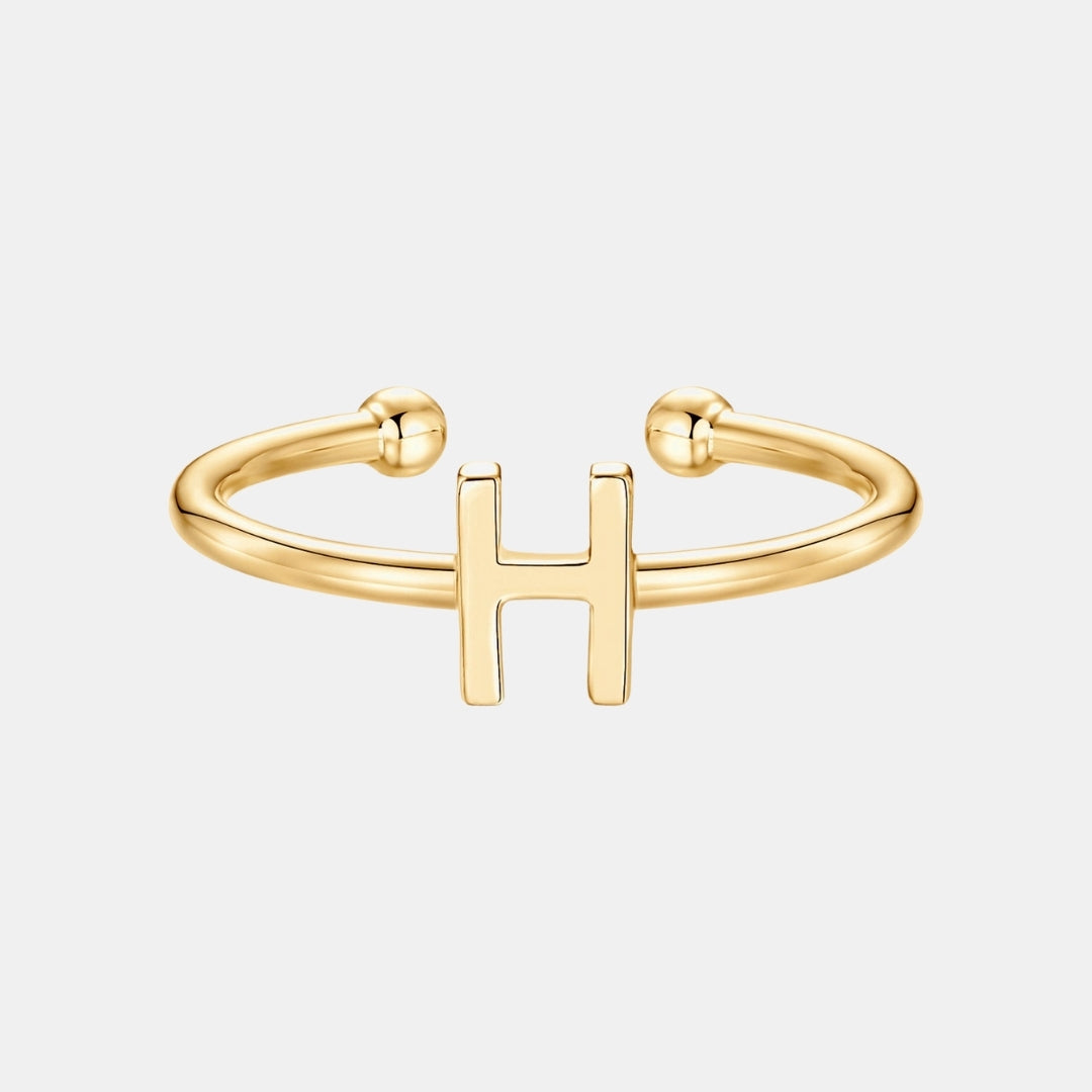 Slim Initial Letter Cuff Ring
