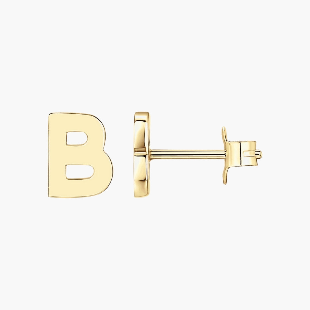 Initial Letter Stud Earrings
