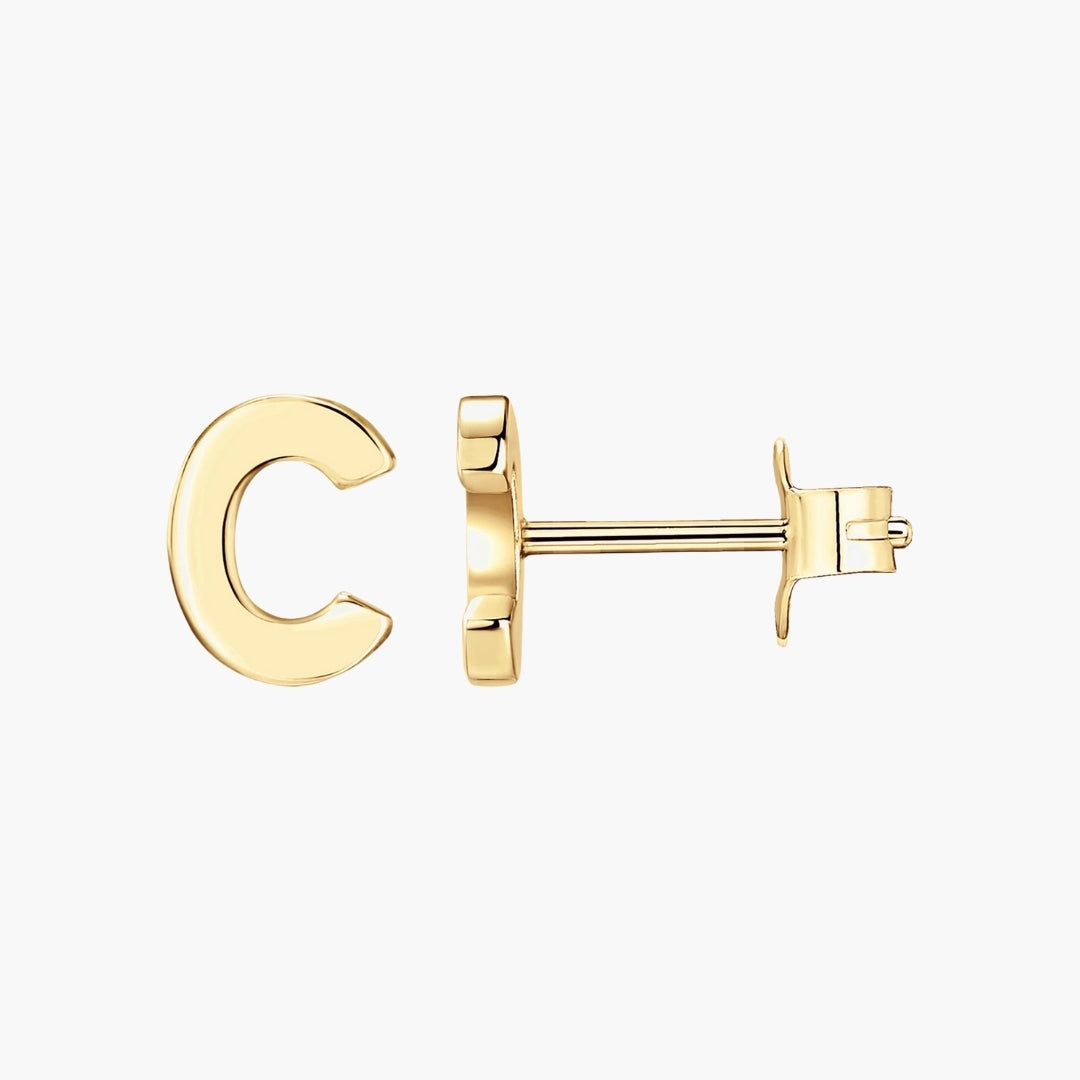 Initial Letter Stud Earrings