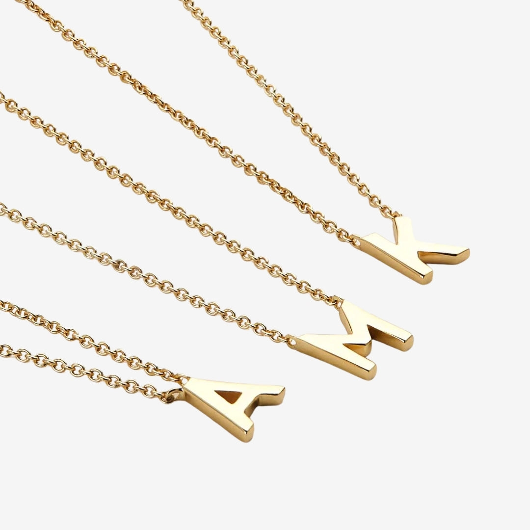 Classic Initial Letter Pendant Necklace