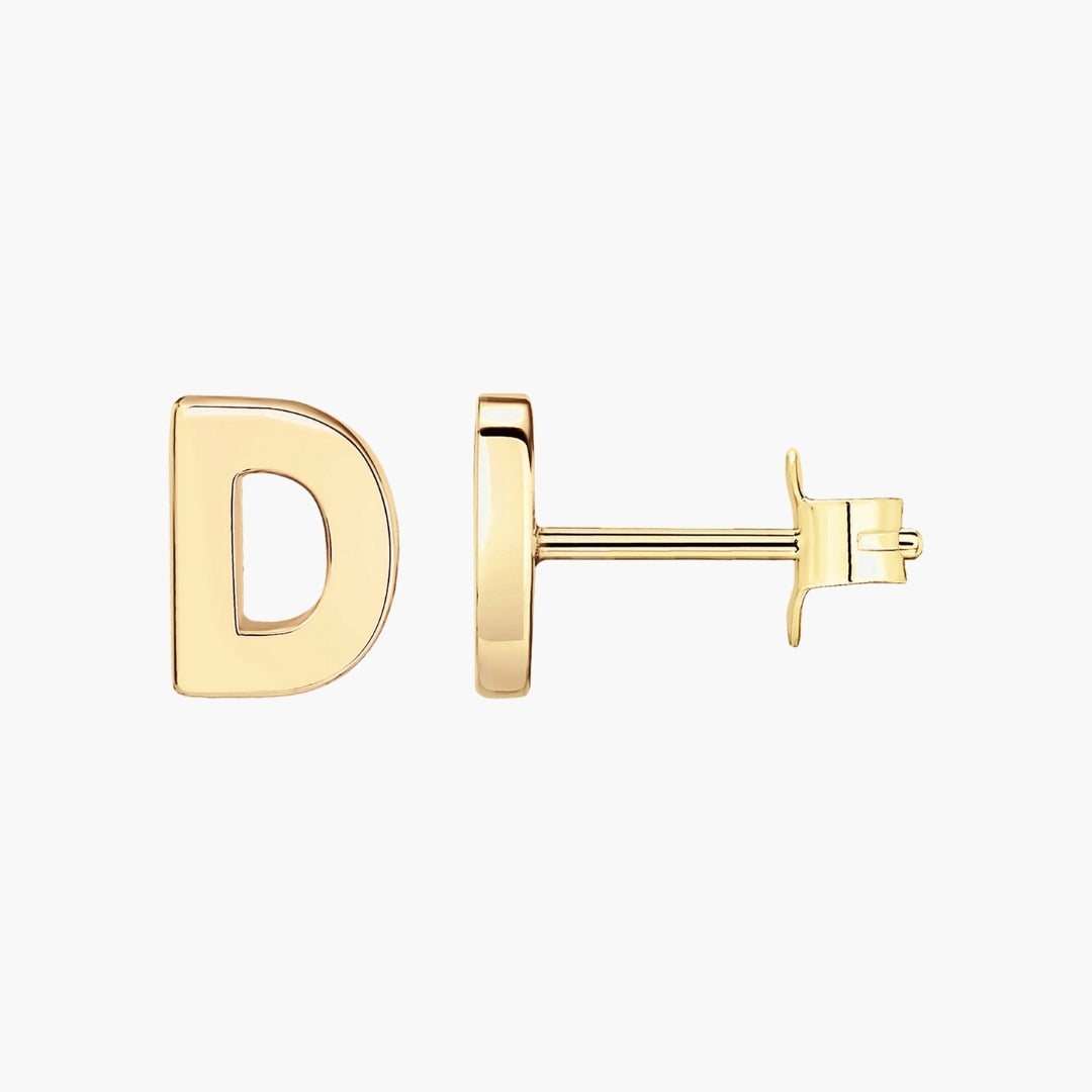 Initial Letter Stud Earrings