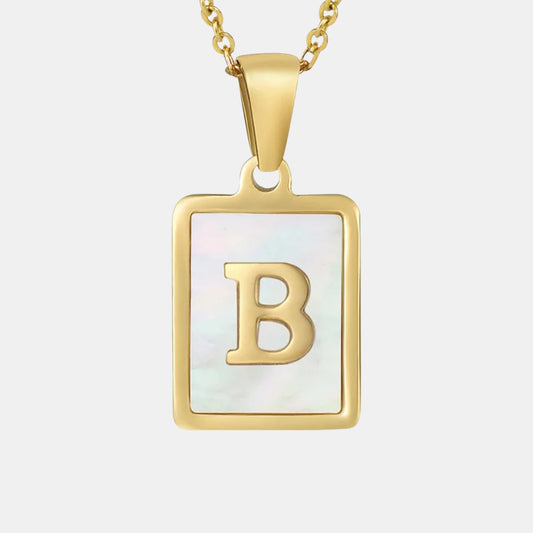 Bold Initial Letter Pendant Necklace