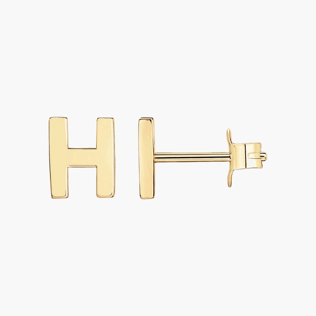 Initial Letter Stud Earrings