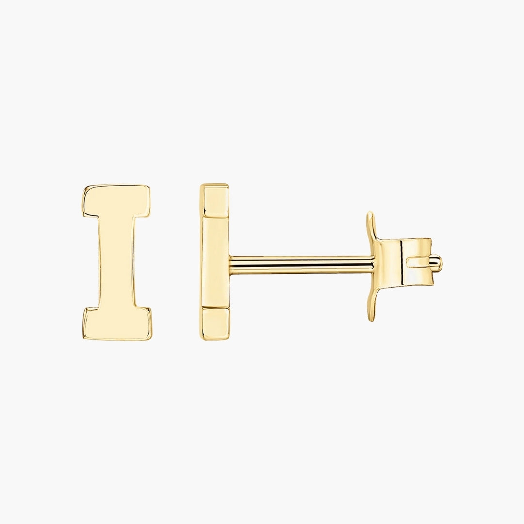 Initial Letter Stud Earrings