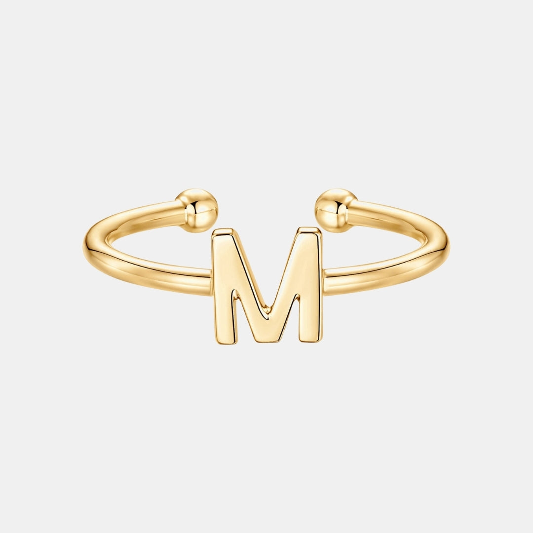 Slim Initial Letter Cuff Ring