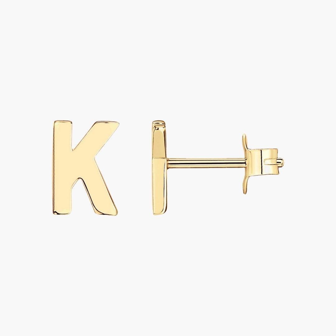Initial Letter Stud Earrings