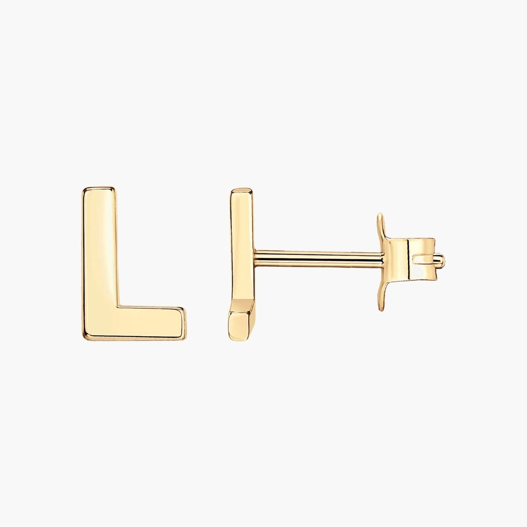 Initial Letter Stud Earrings