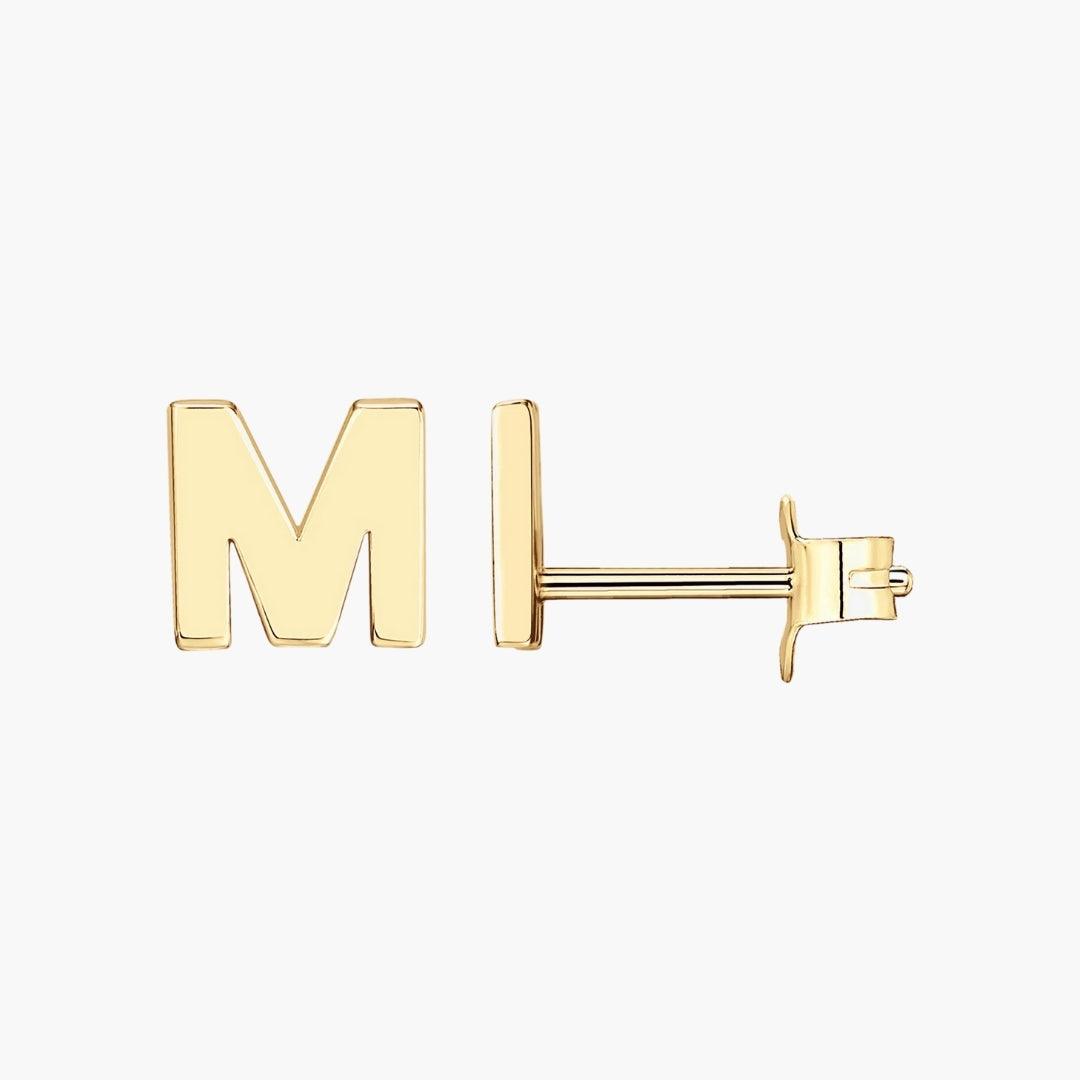 Initial Letter Stud Earrings