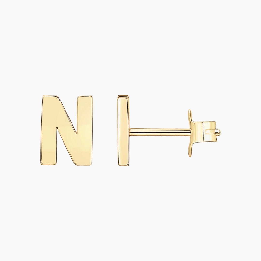 Initial Letter Stud Earrings