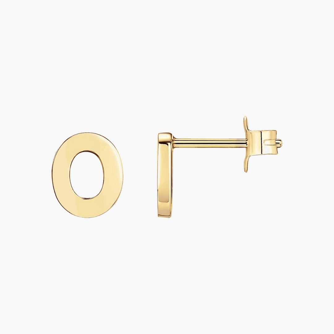 Initial Letter Stud Earrings
