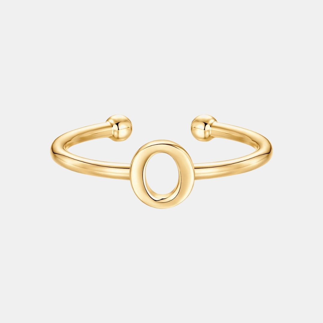 Slim Initial Letter Cuff Ring