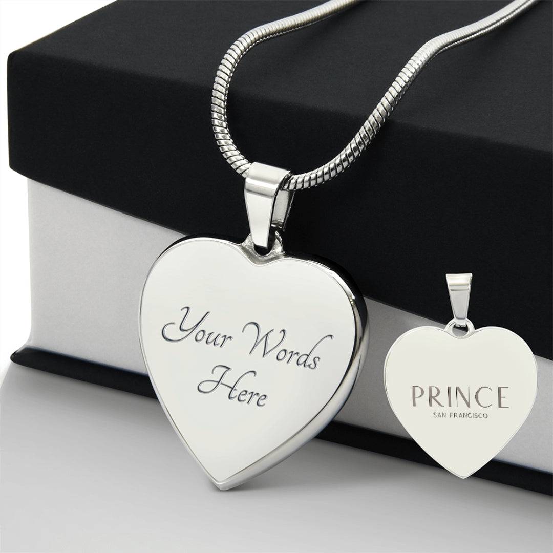 Bold Custom Engraved Heart Pendant Necklace
