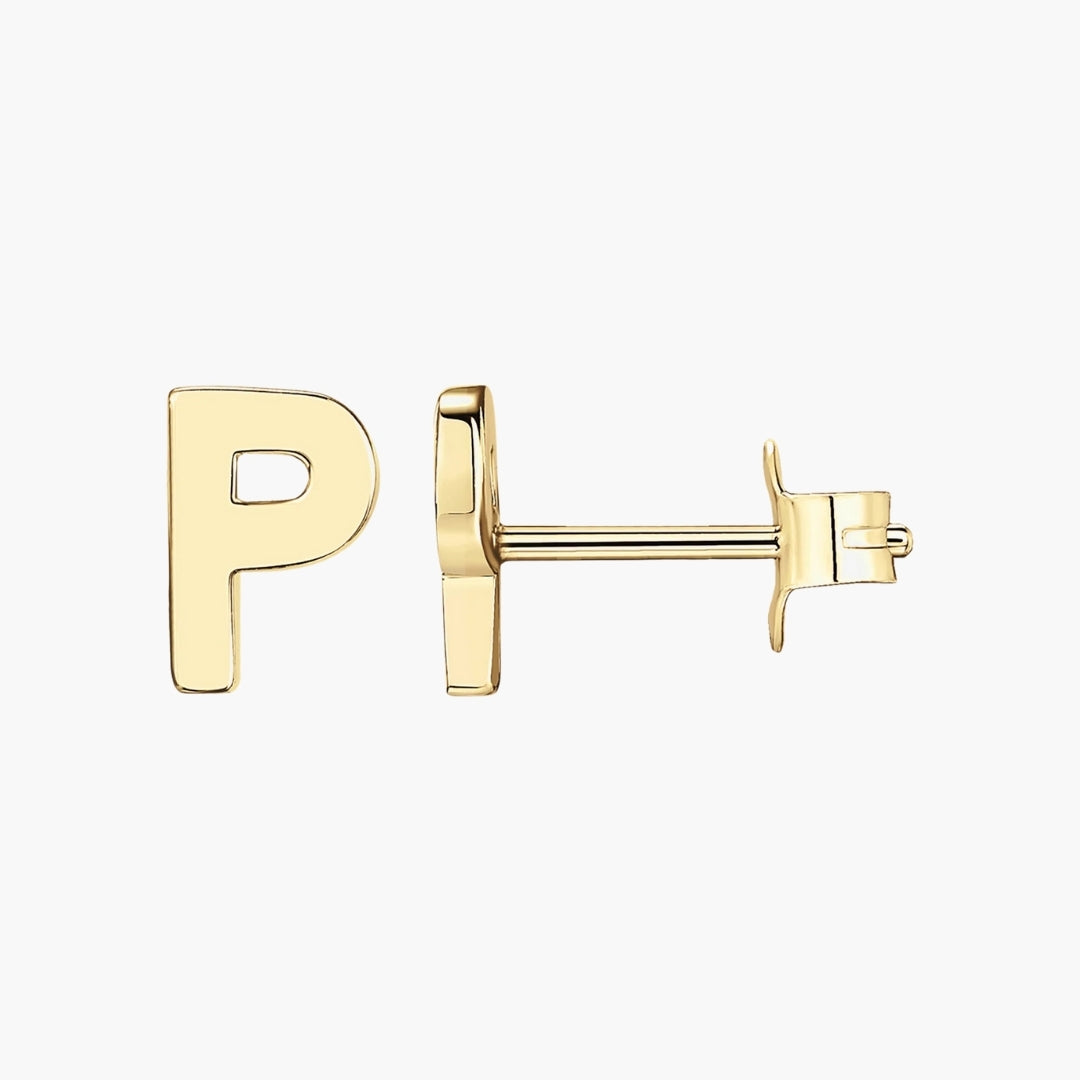 Initial Letter Stud Earrings