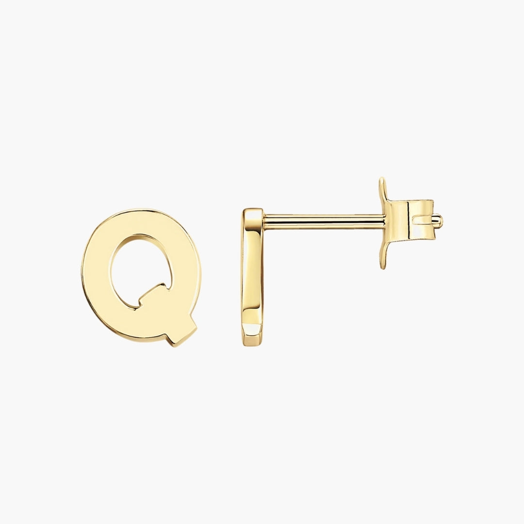 Initial Letter Stud Earrings