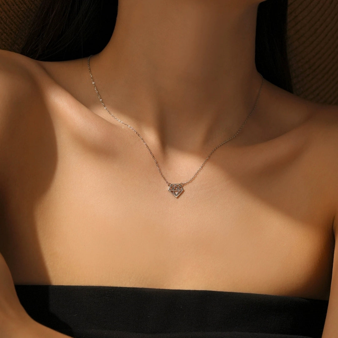 Slim Open Diamond Pendant Necklace