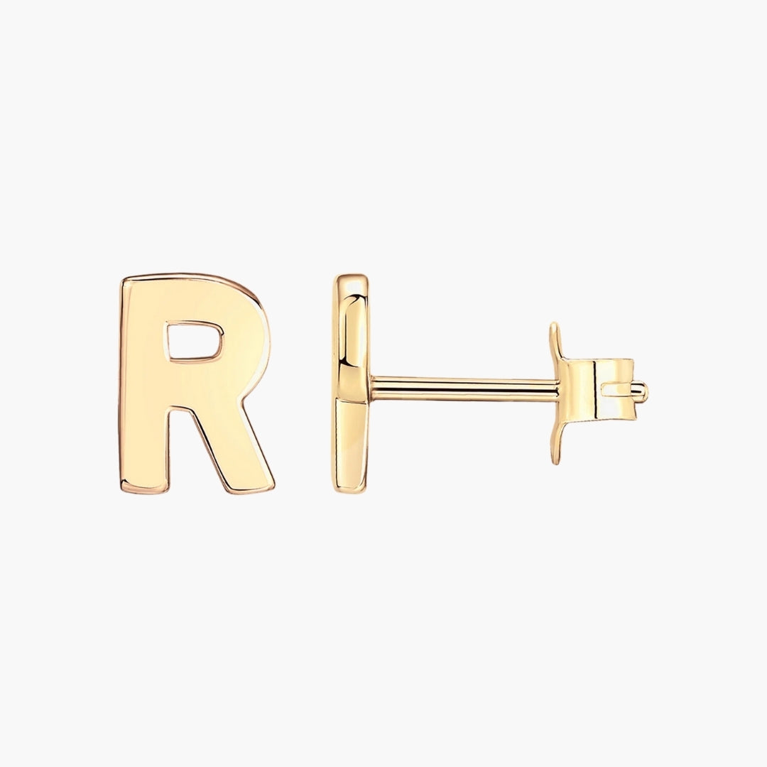 Initial Letter Stud Earrings
