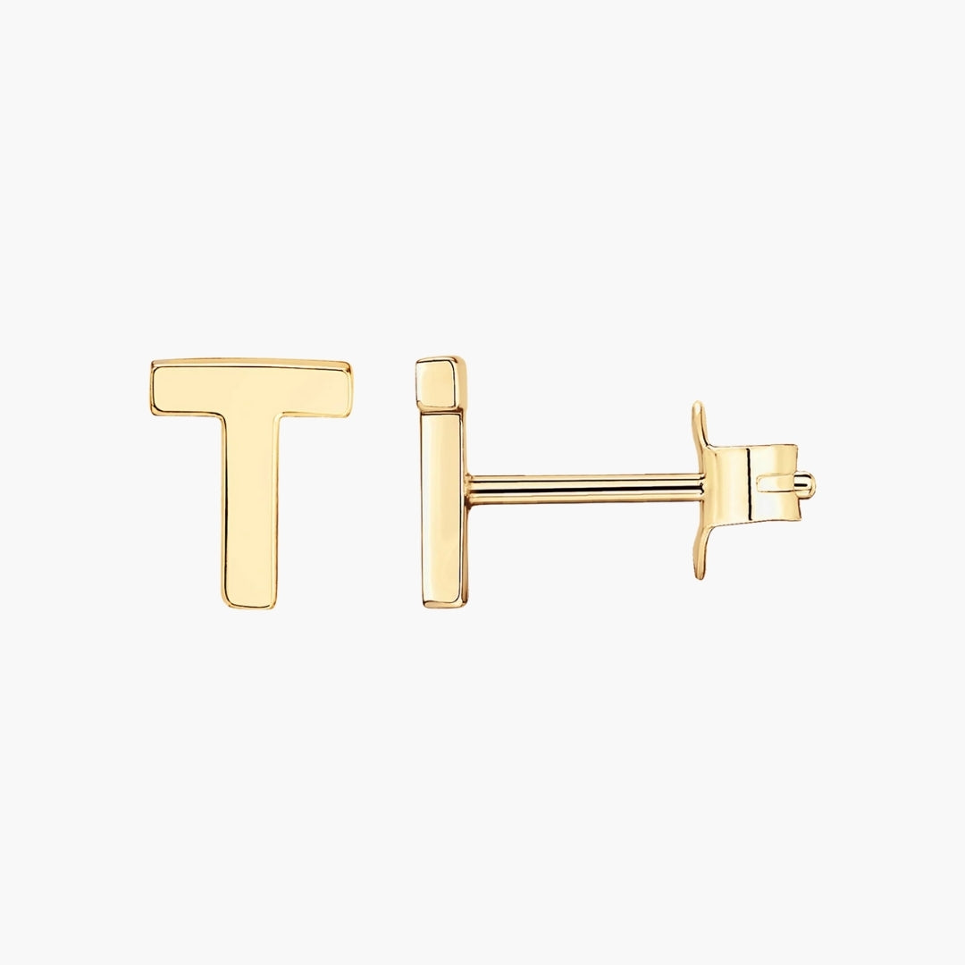 Initial Letter Stud Earrings