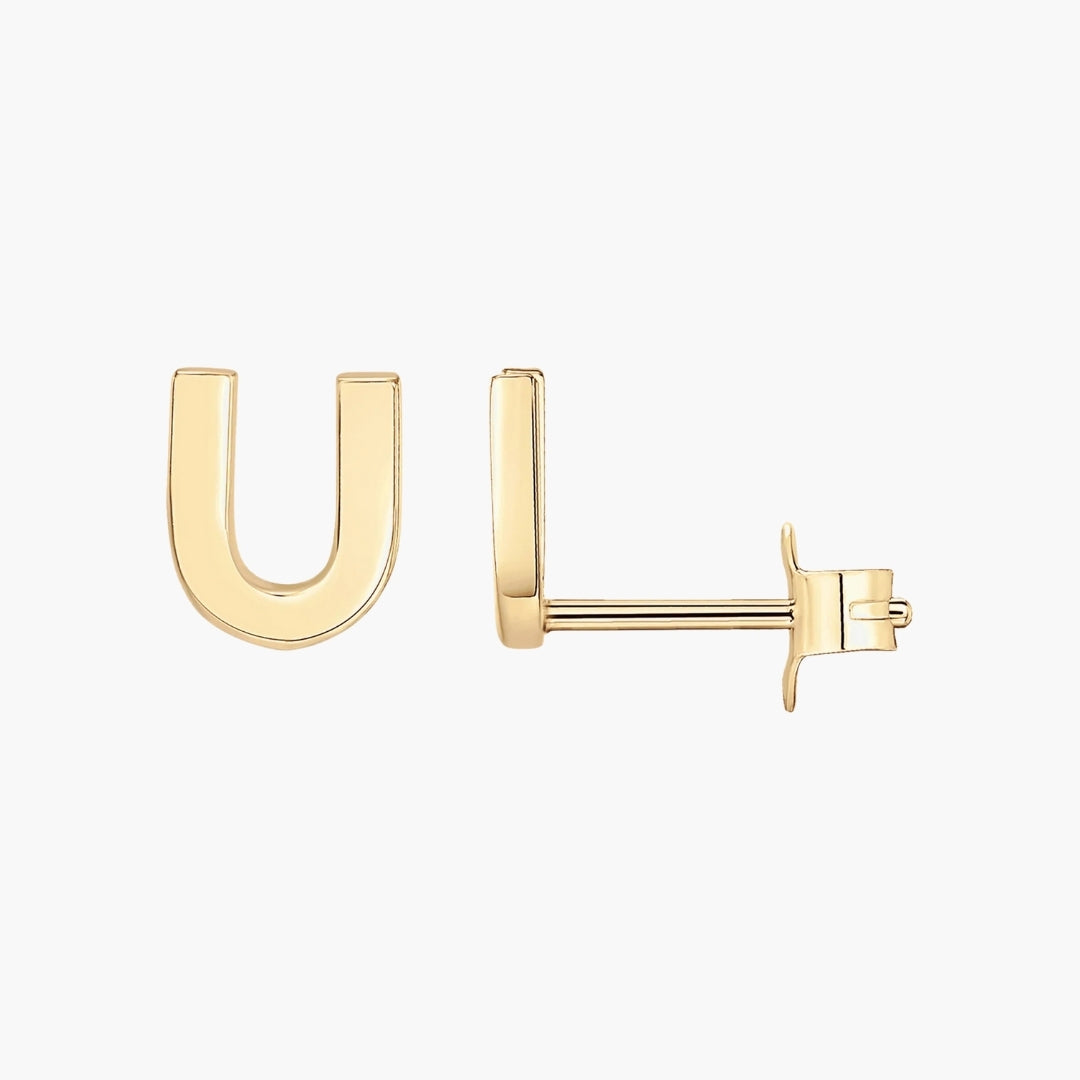 Initial Letter Stud Earrings