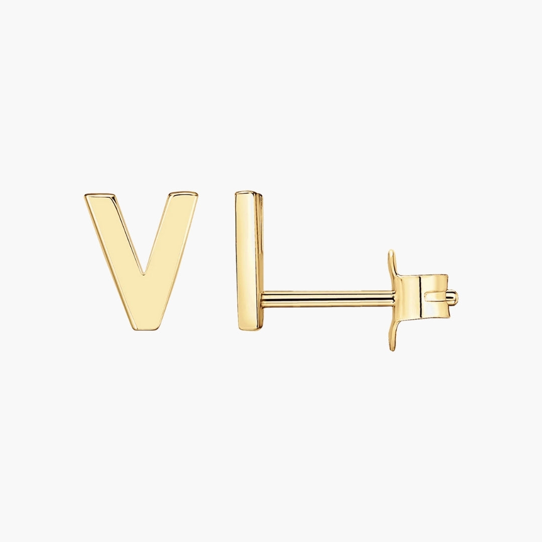 Initial Letter Stud Earrings