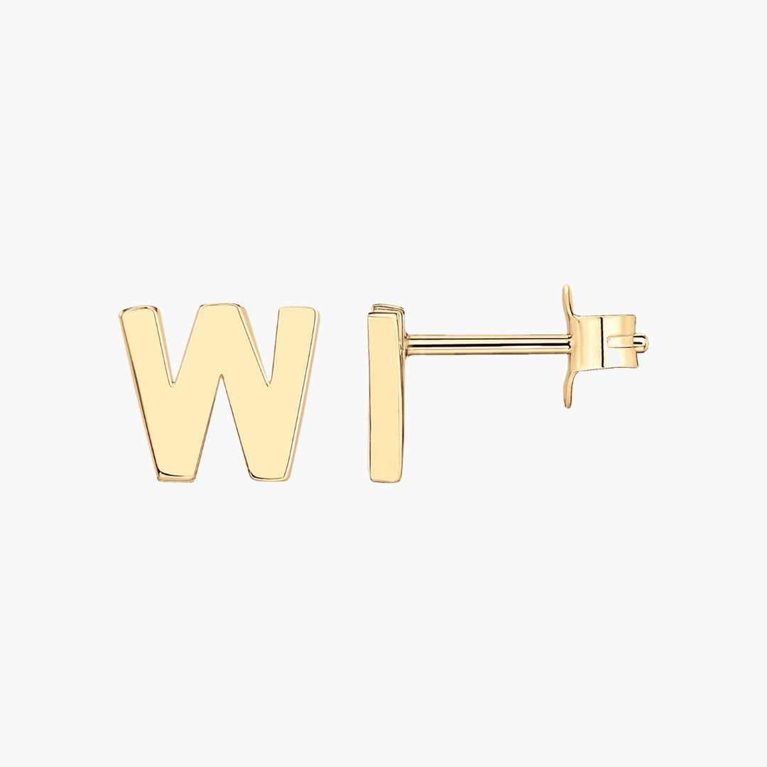 Initial Letter Stud Earrings