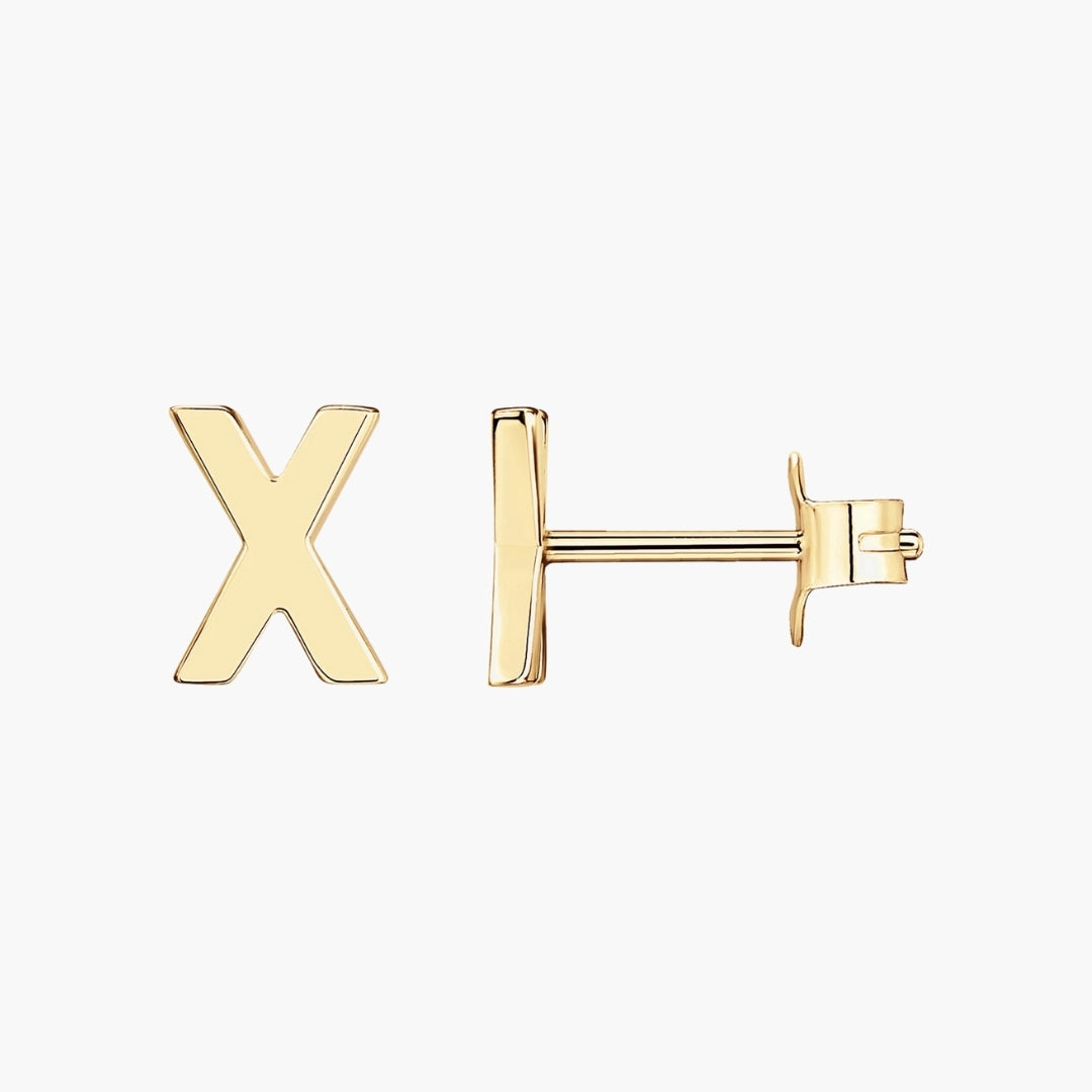 Initial Letter Stud Earrings