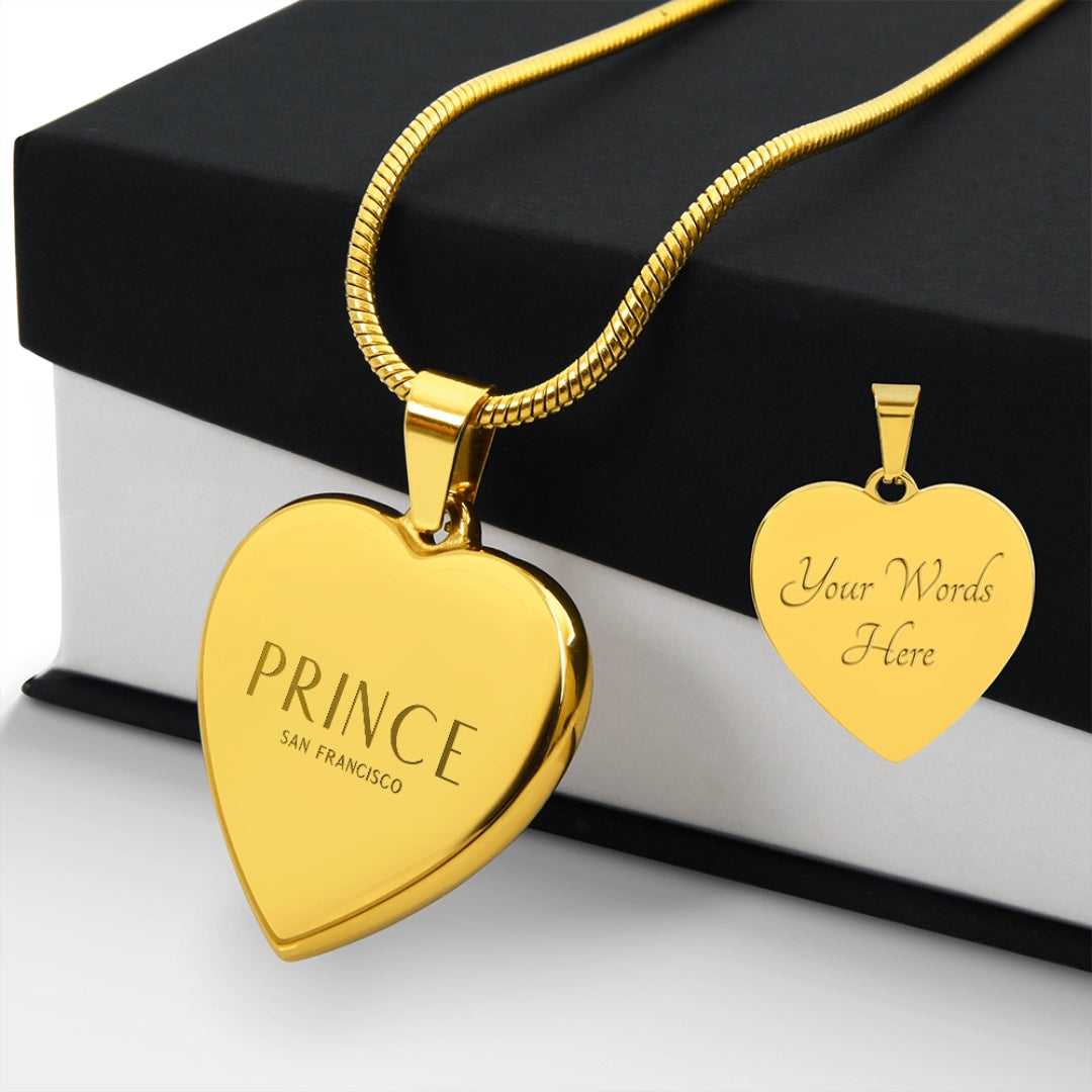 Bold Custom Engraved Heart Pendant Necklace