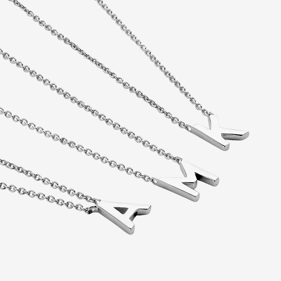 Classic Initial Letter Pendant Necklace