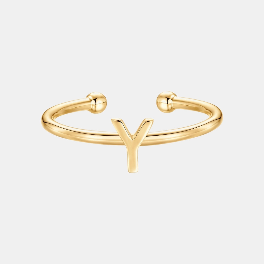 Slim Initial Letter Cuff Ring