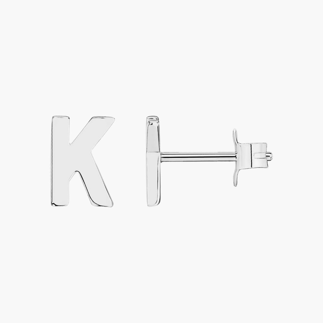 Initial Letter Stud Earrings