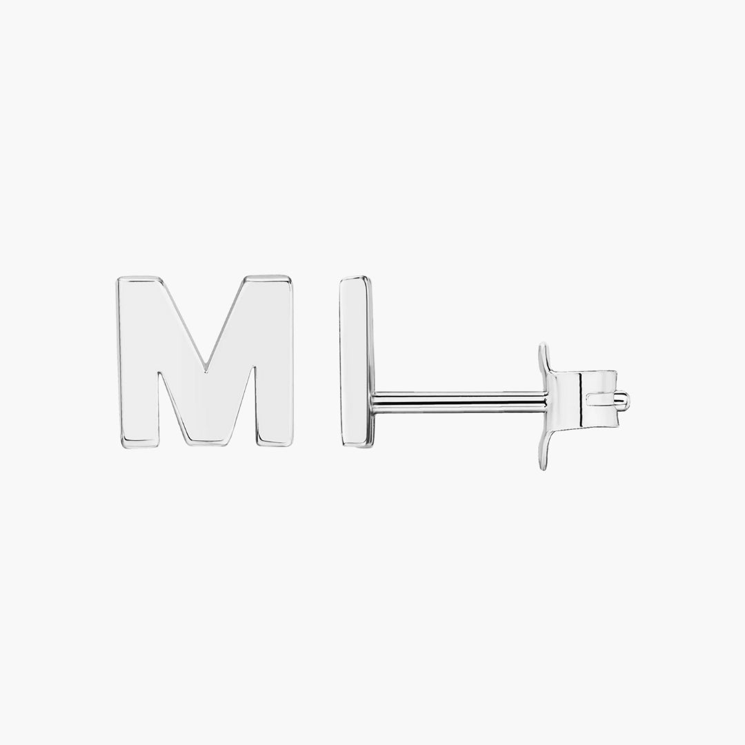 Initial Letter Stud Earrings