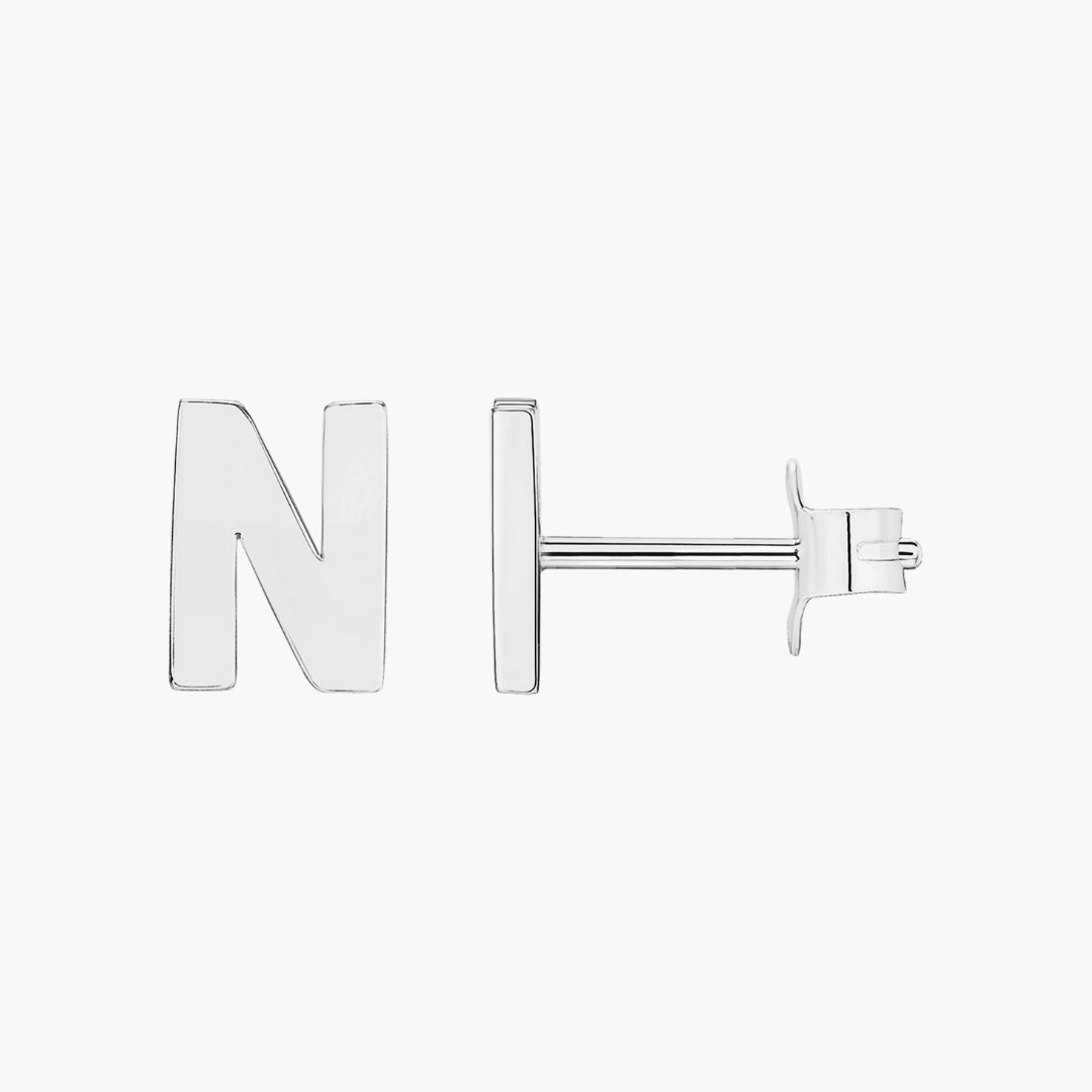 Initial Letter Stud Earrings