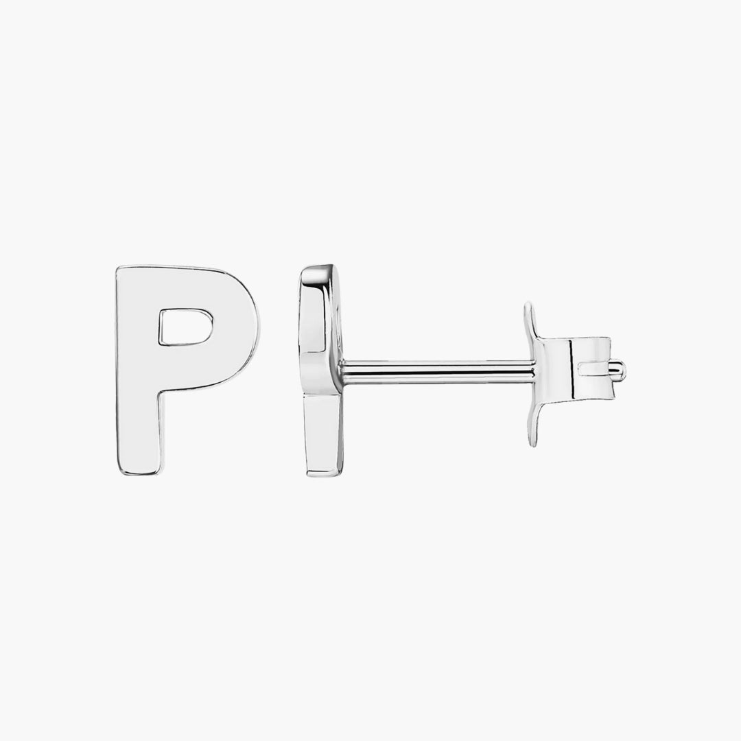Initial Letter Stud Earrings