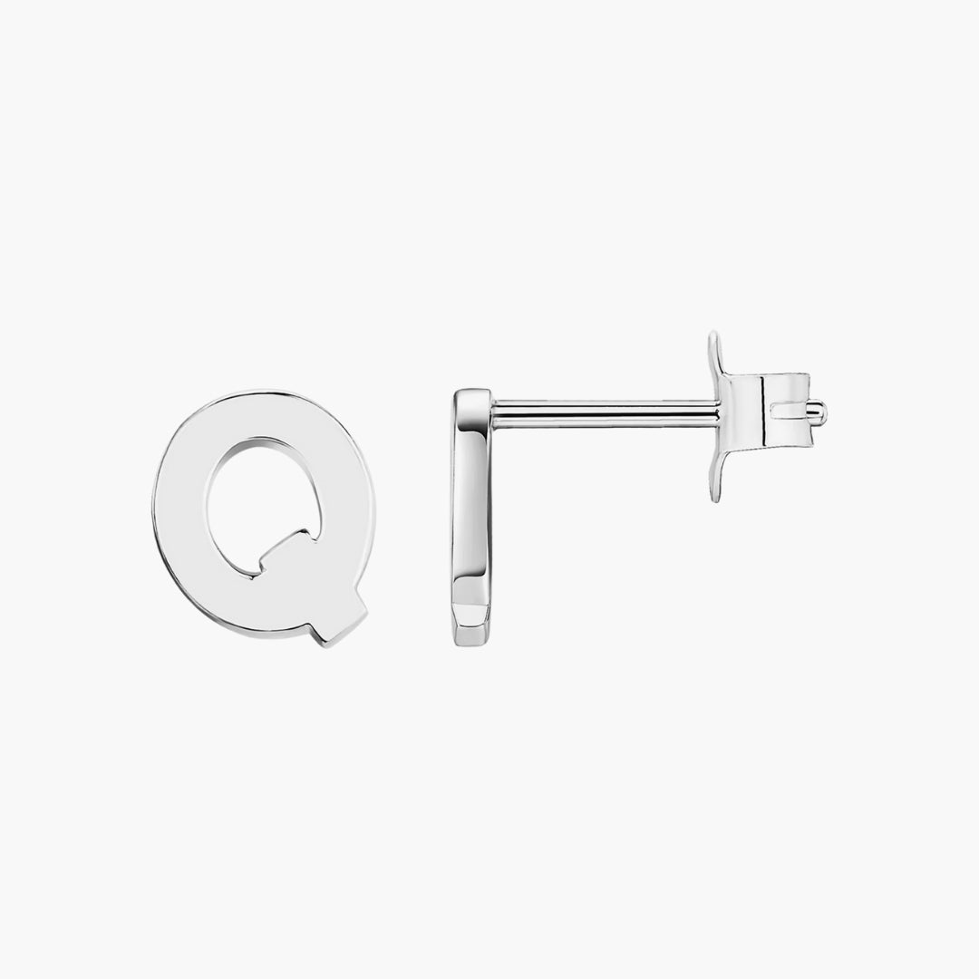 Initial Letter Stud Earrings