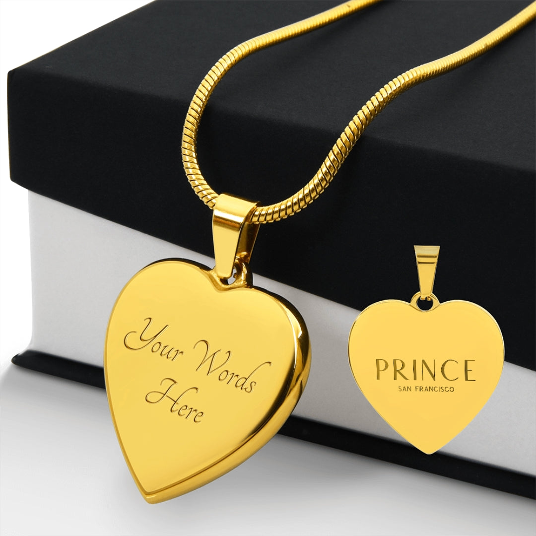 Bold Custom Engraved Heart Pendant Necklace
