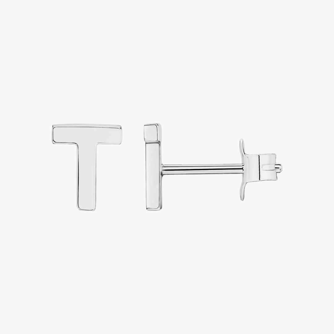 Initial Letter Stud Earrings