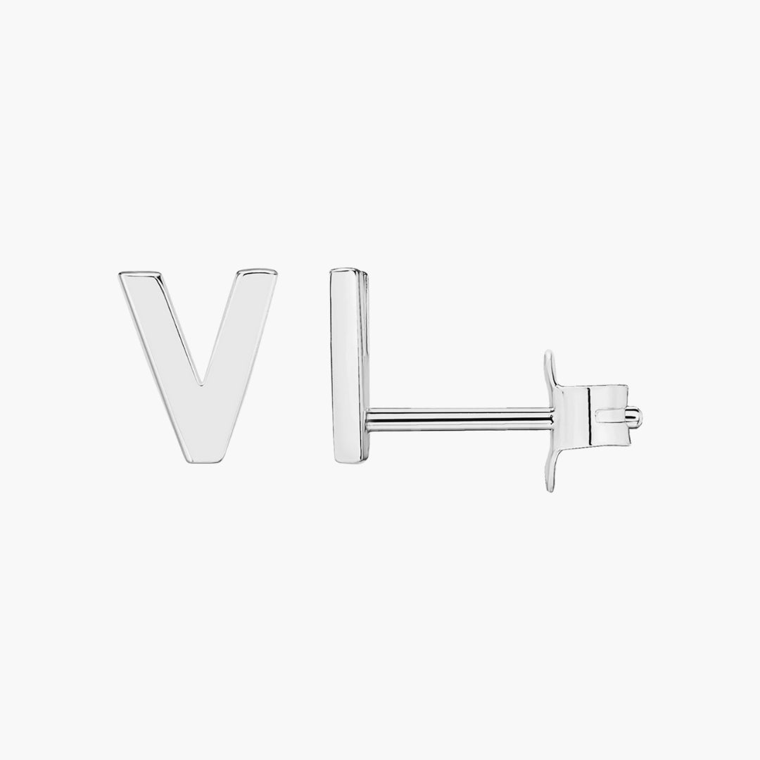 Initial Letter Stud Earrings