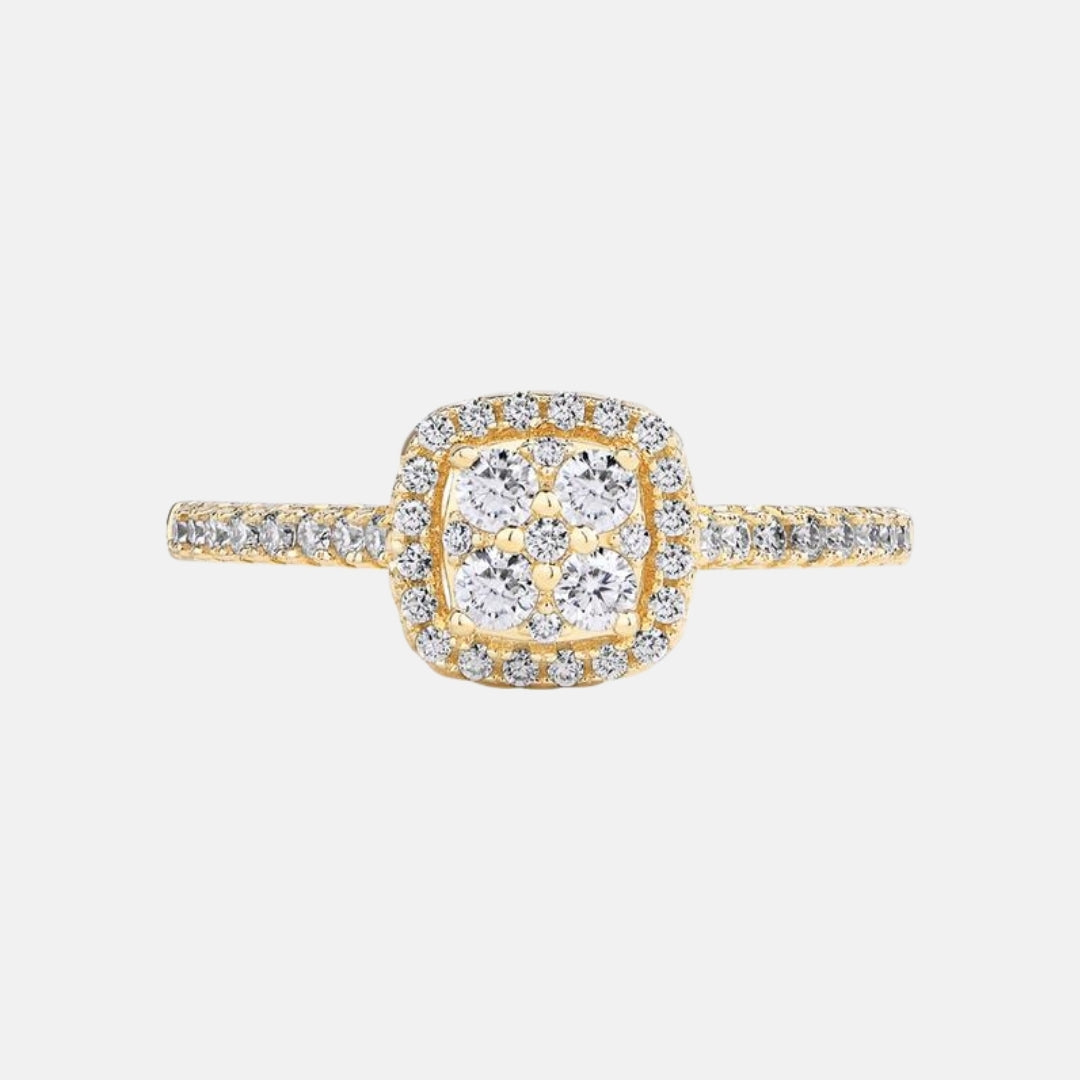 Moissanite Cushion Halo Ring