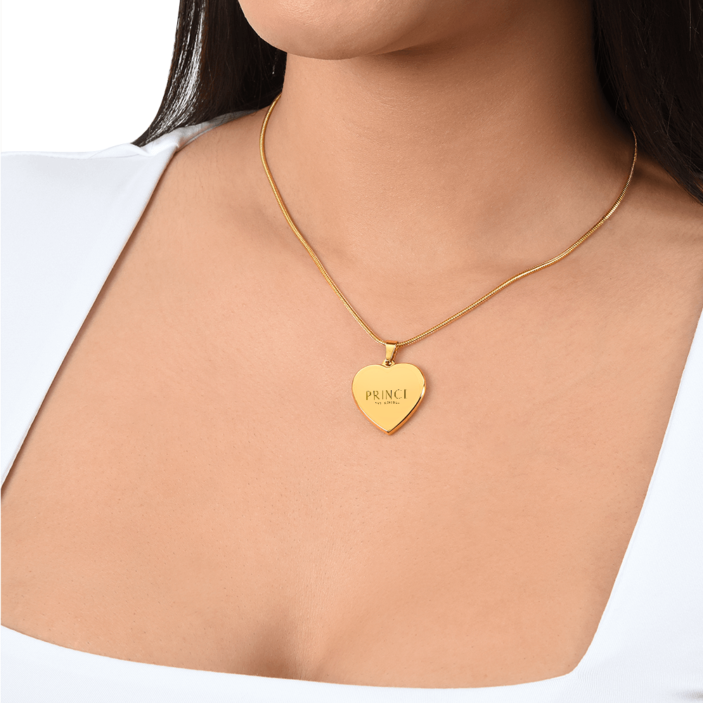 Bold Custom Engraved Heart Pendant Necklace