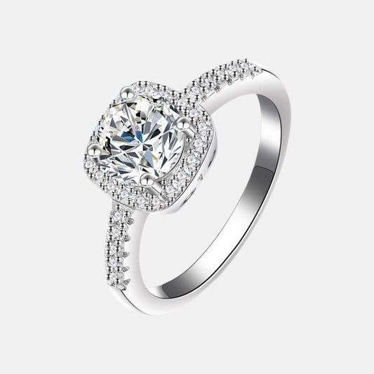 Round Moissanite Cushion Ring