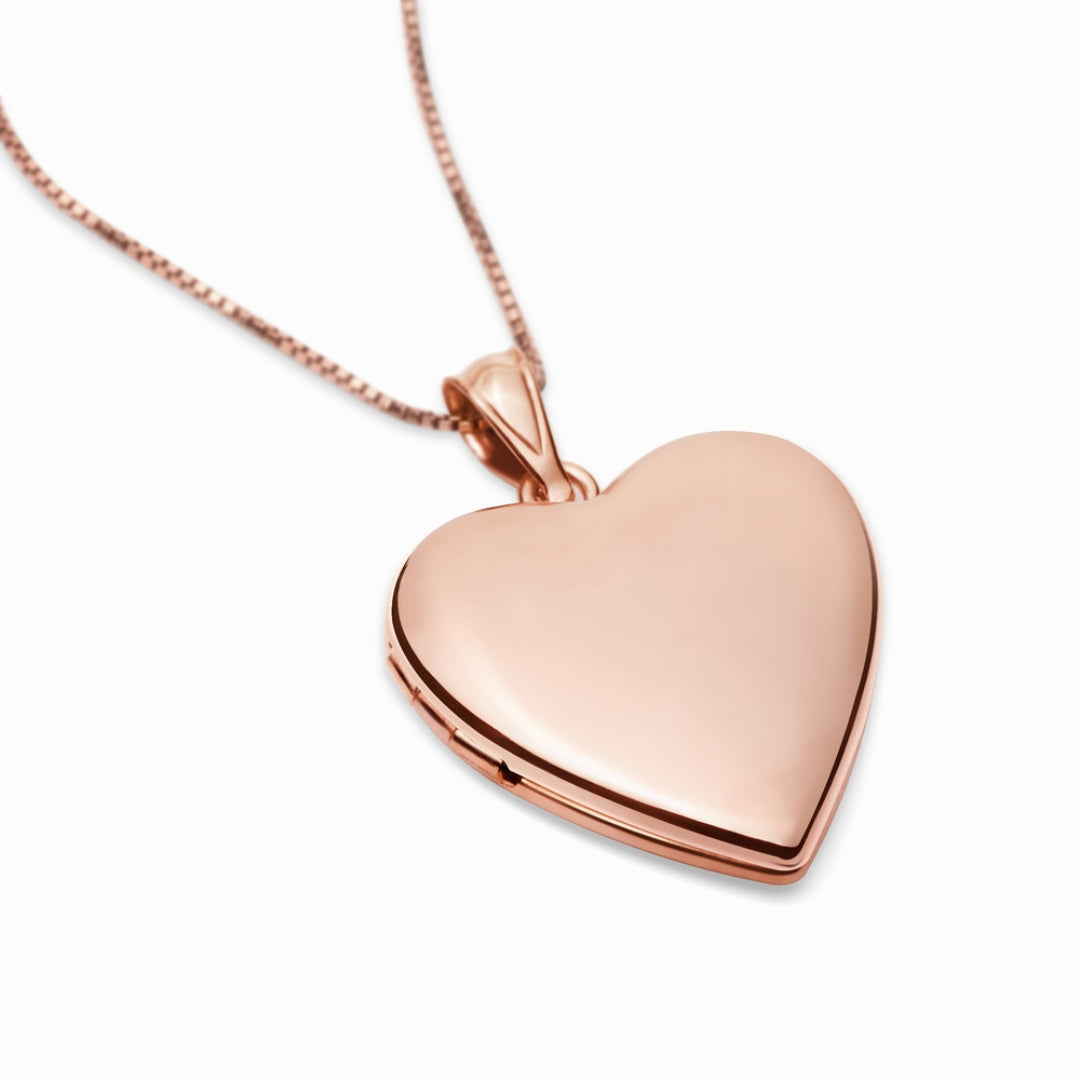Classic Heart Photo Locket Pendant Necklace