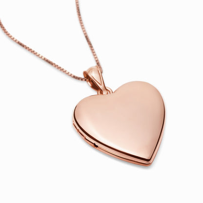 Classic Heart Photo Locket Pendant Necklace