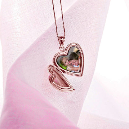 Classic Heart Photo Locket Pendant Necklace