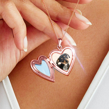 Classic Heart Photo Locket Pendant Necklace