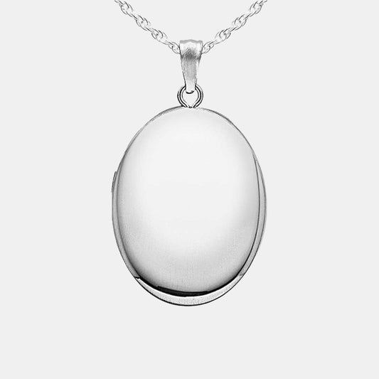 Slim Oval Photo Locket Pendant Necklace