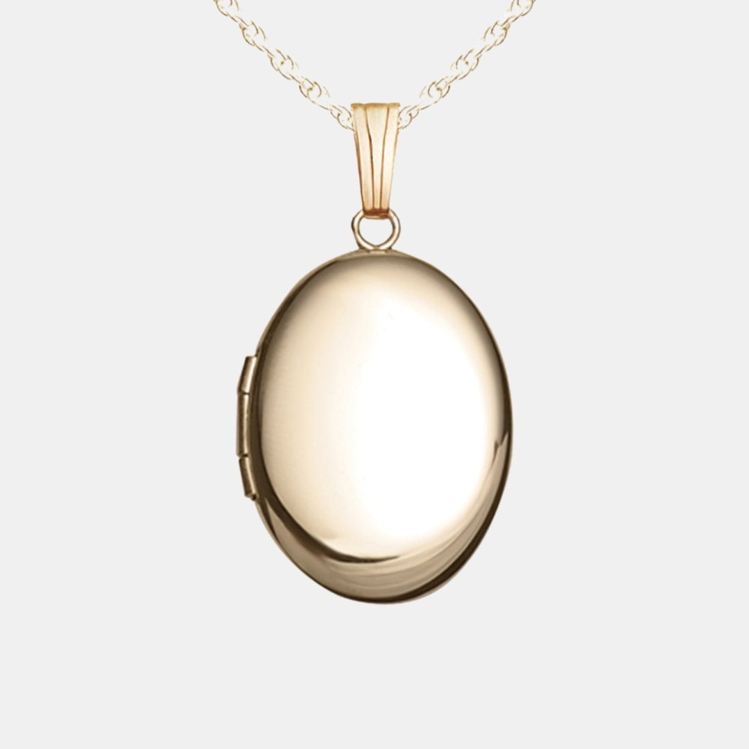 Slim Oval Photo Locket Pendant Necklace
